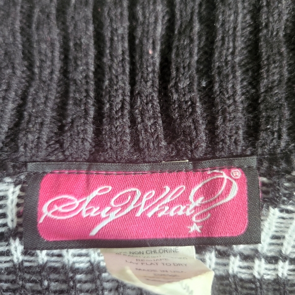 Say What? Aztec Print Cardigan Sweater Black White Juniors Size M - Picture 3 of 3